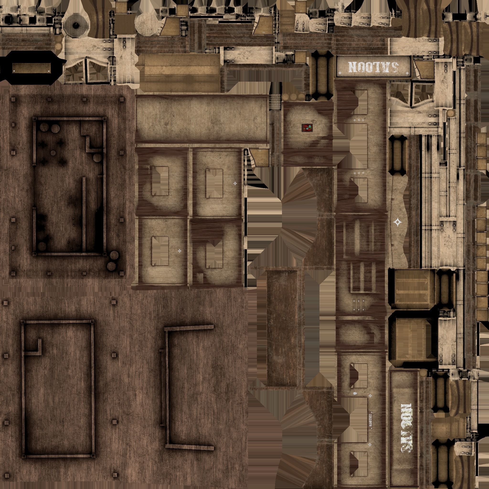 Western Saloon - Old West Scene Asset - Backdrop Full Perm Low-poly 3D model_18