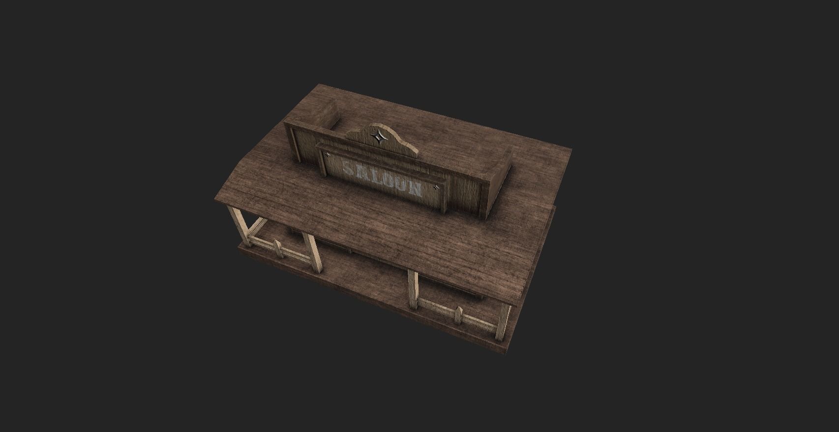 Western Saloon - Old West Scene Asset - Backdrop Full Perm Low-poly 3D model_6