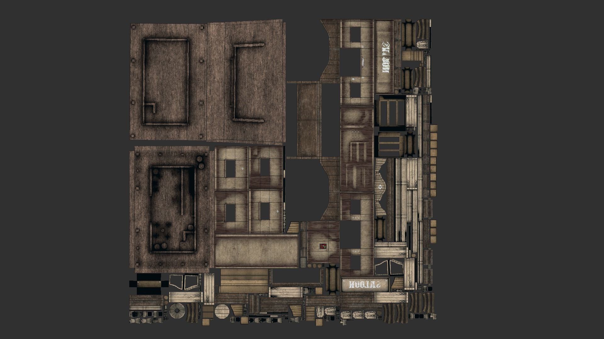 Western Saloon - Old West Scene Asset - Backdrop Full Perm Low-poly 3D model_12