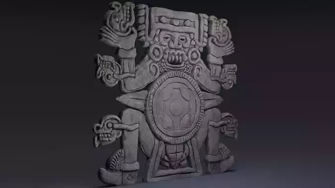 Tlaltecuhtli Statue Low-poly 3D model