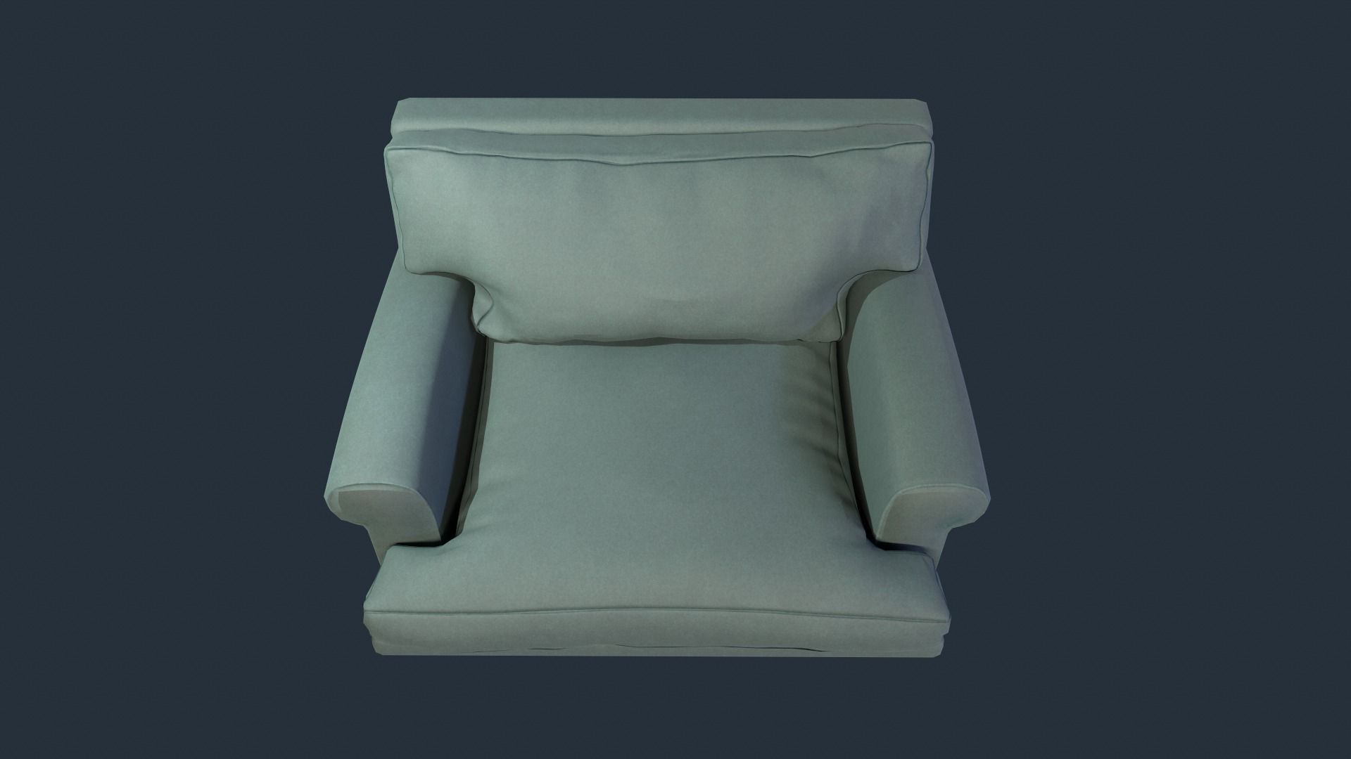 Light green Armchair Low-poly 3D model_3