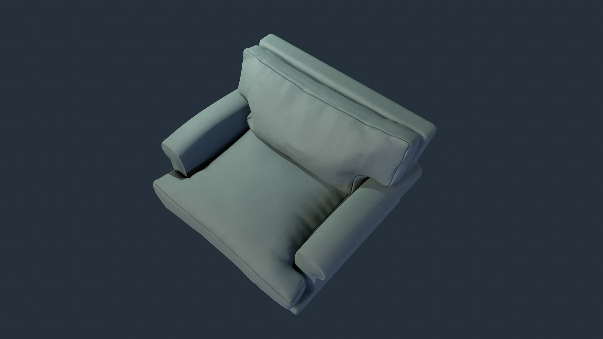 Light green Armchair Low-poly 3D model_2