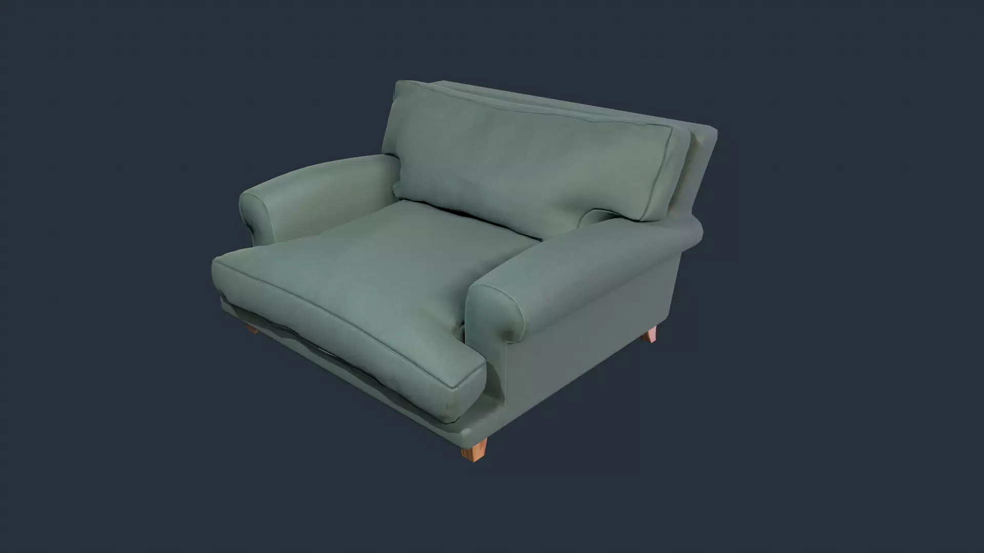 Light green Armchair Low-poly 3D model_0