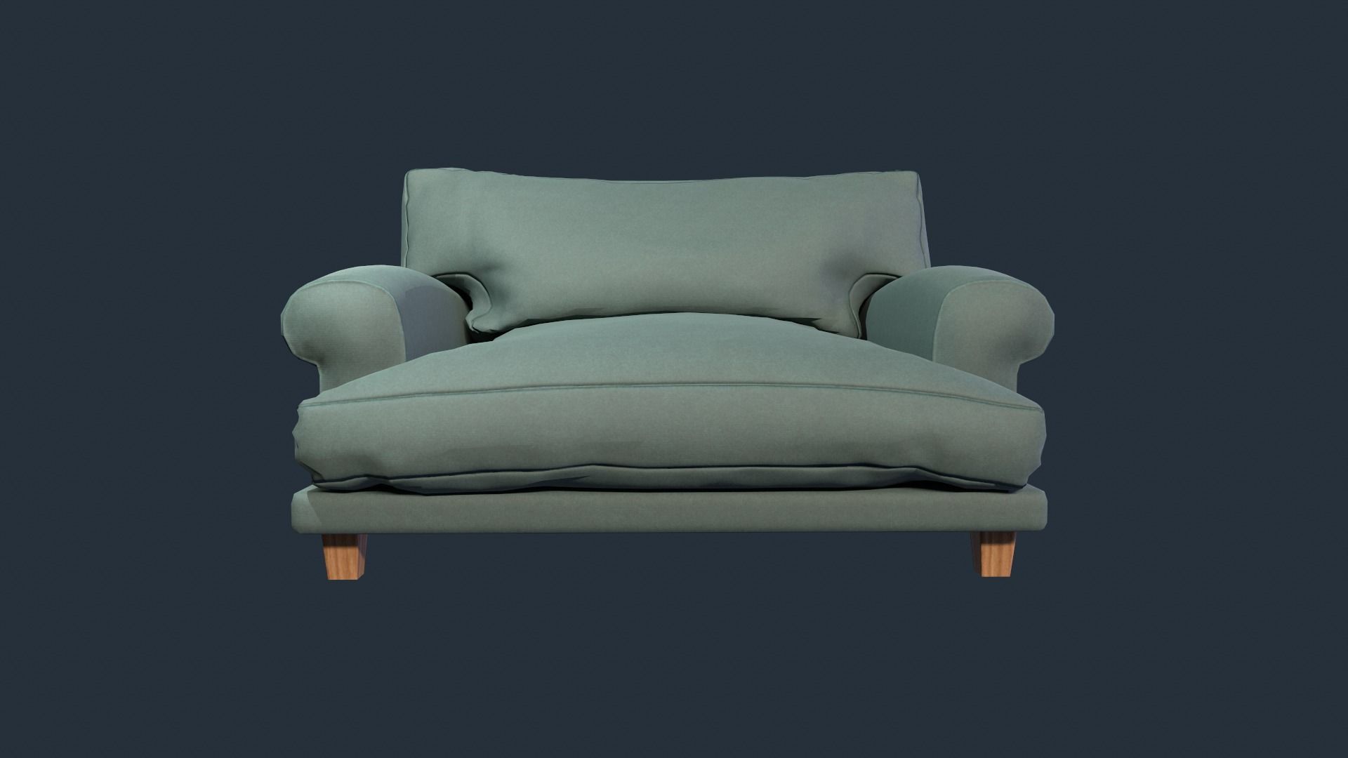 Light green Armchair Low-poly 3D model_4