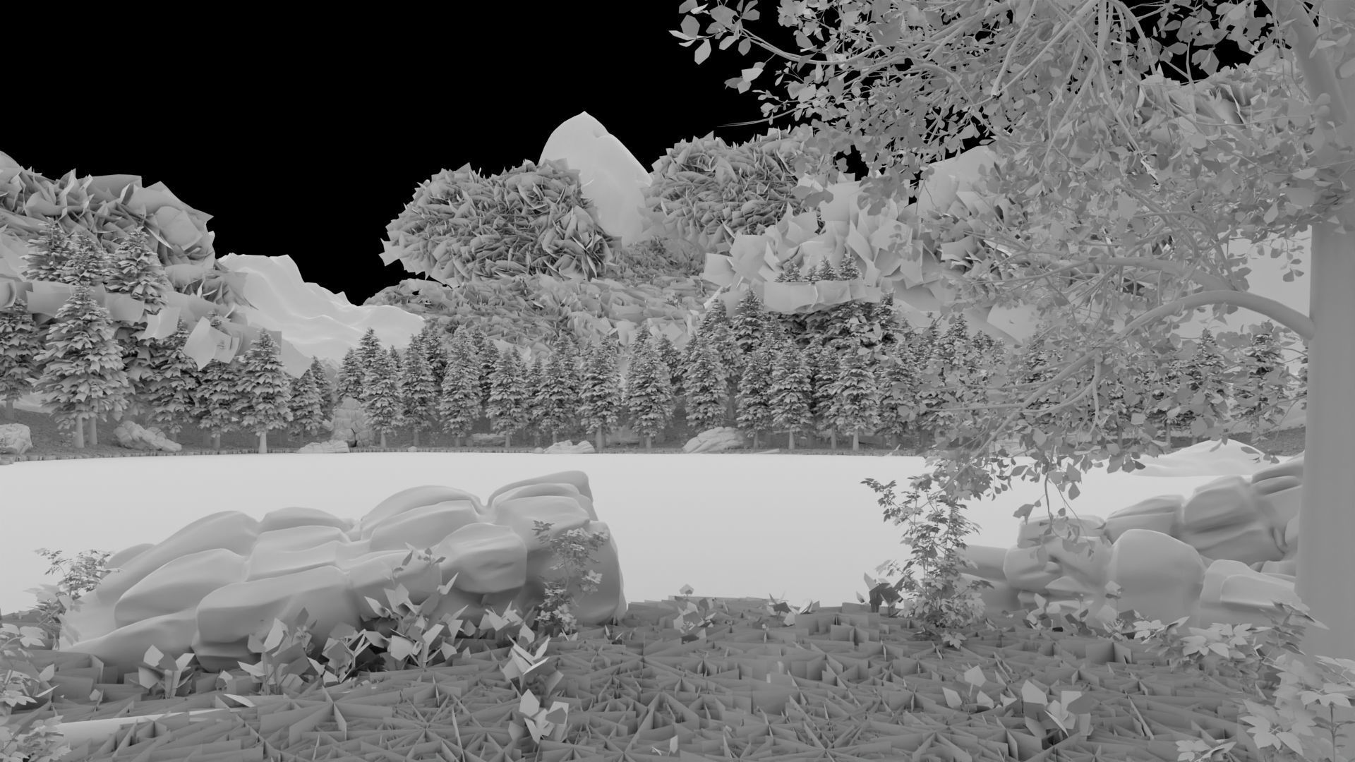 Lake Scene 3D model_8