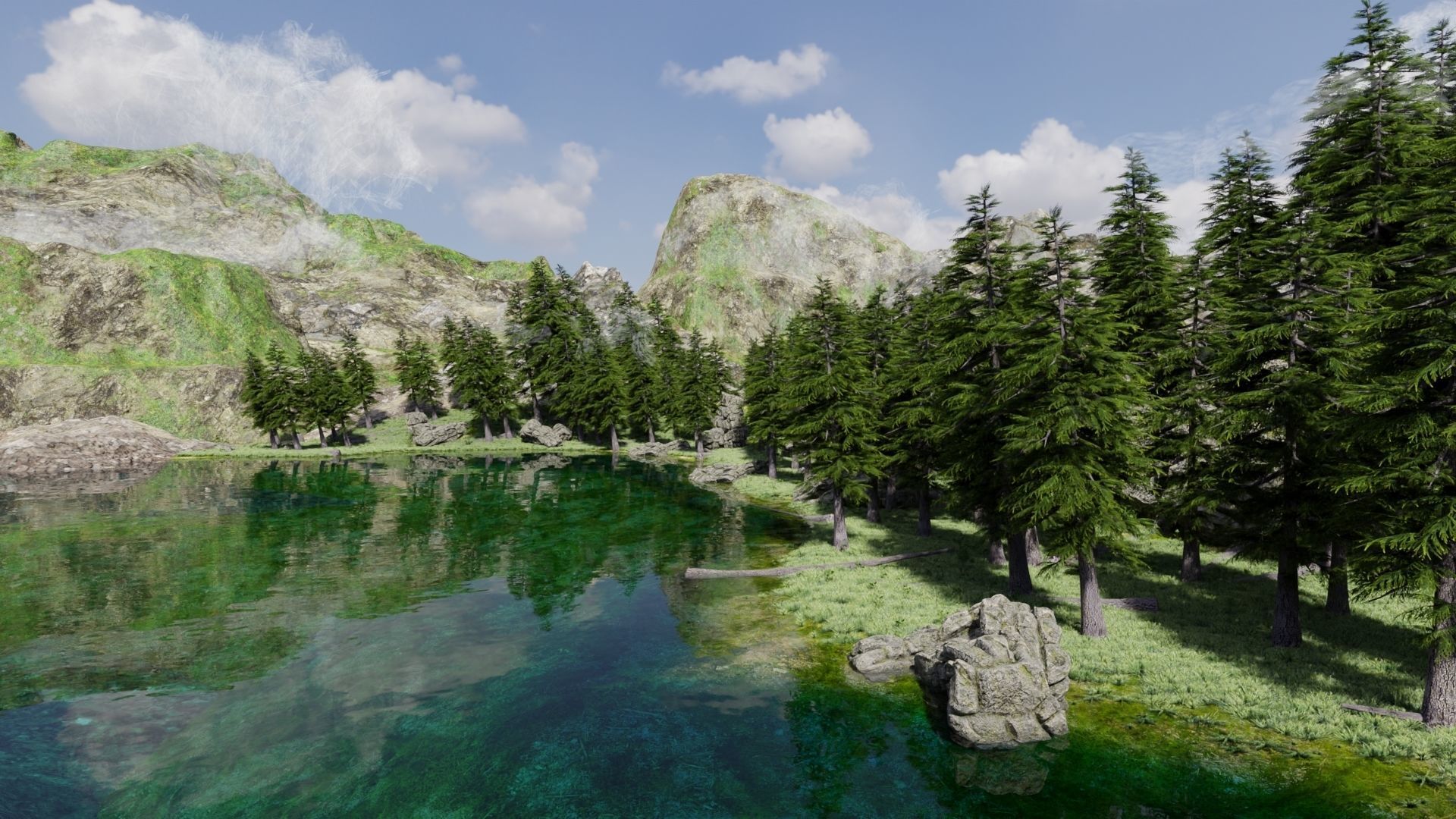 Lake Scene 3D model_5