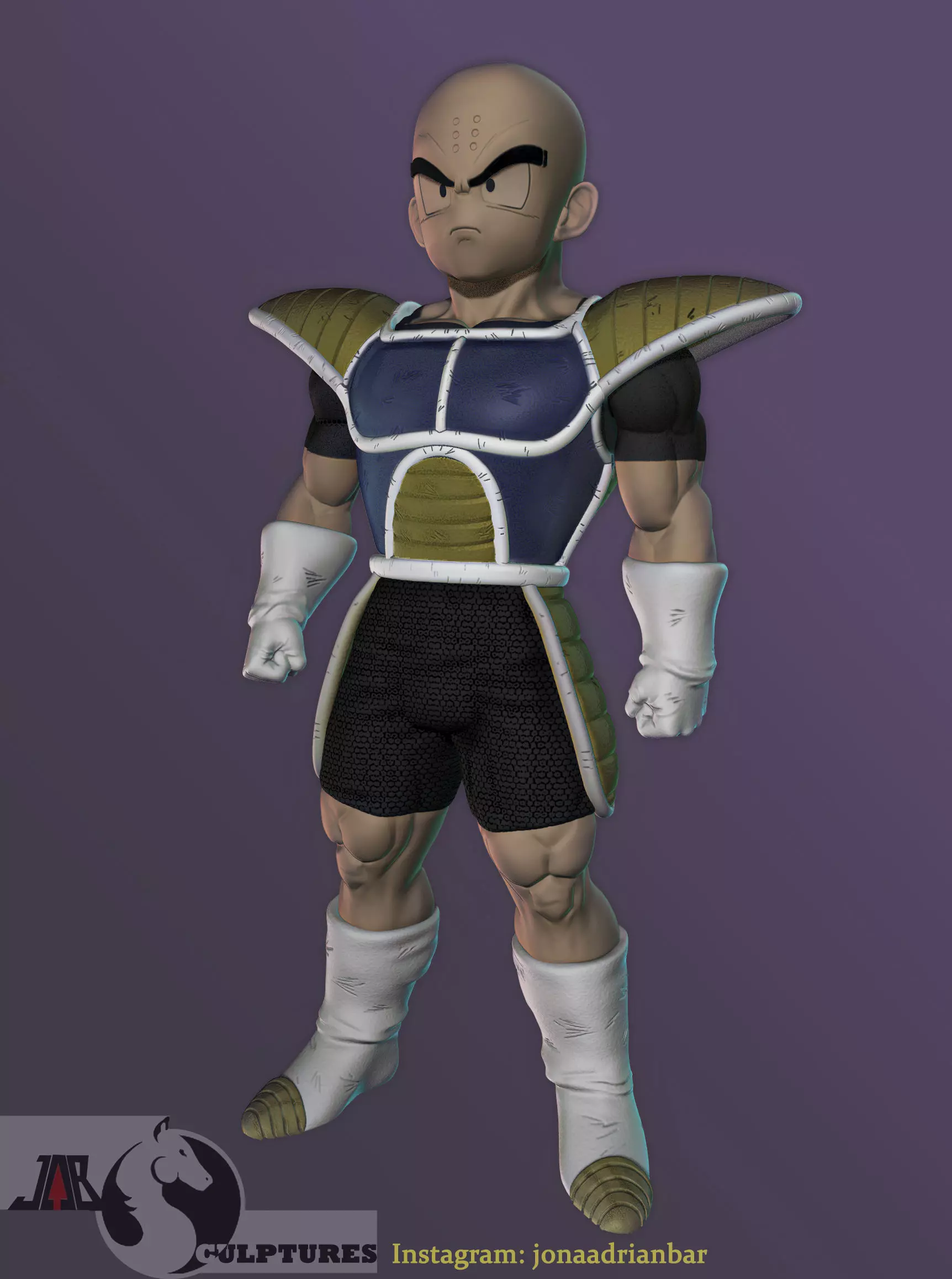Krillin dragon ball character 3D print model