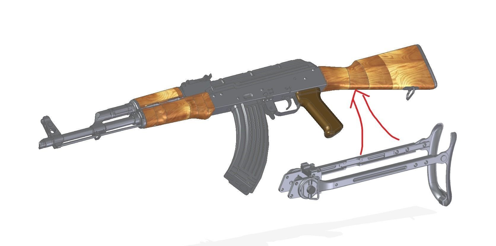 AKMS stock kit 3D model_9