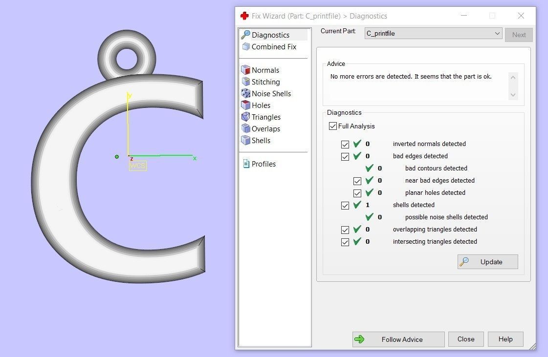 Heart Alphabet C 3D print model_12