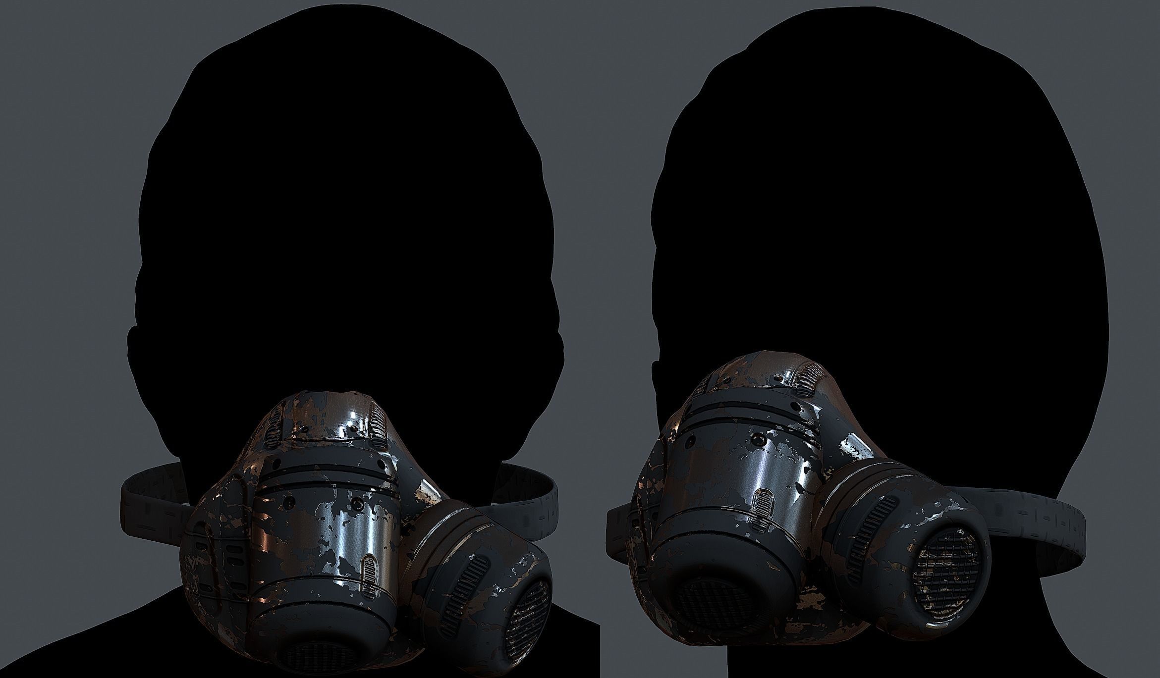 Gas mask helmet 3d model scifi Low-poly Low-poly 3D model Low-poly 3D model_1