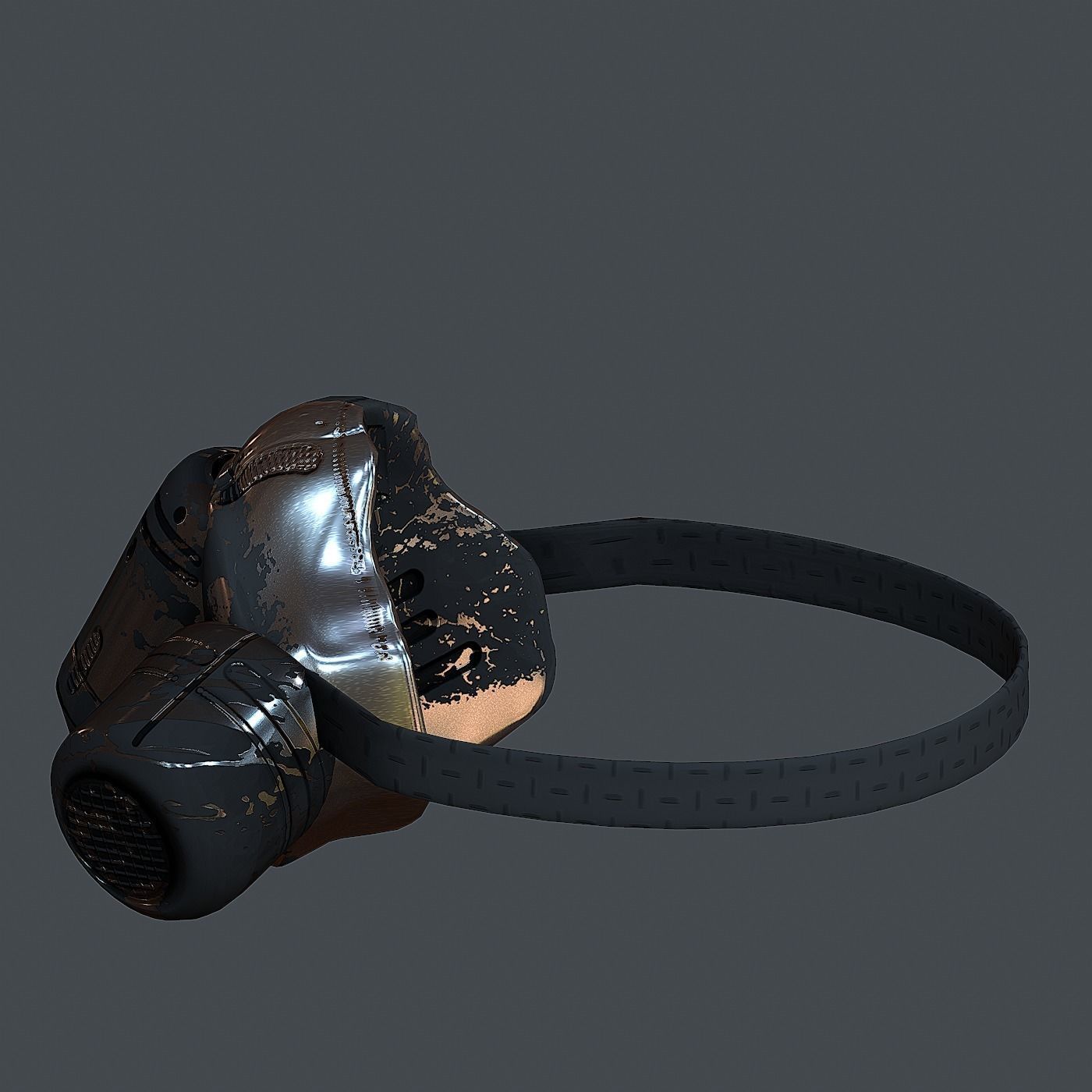 Gas mask helmet 3d model scifi Low-poly Low-poly 3D model Low-poly 3D model_5