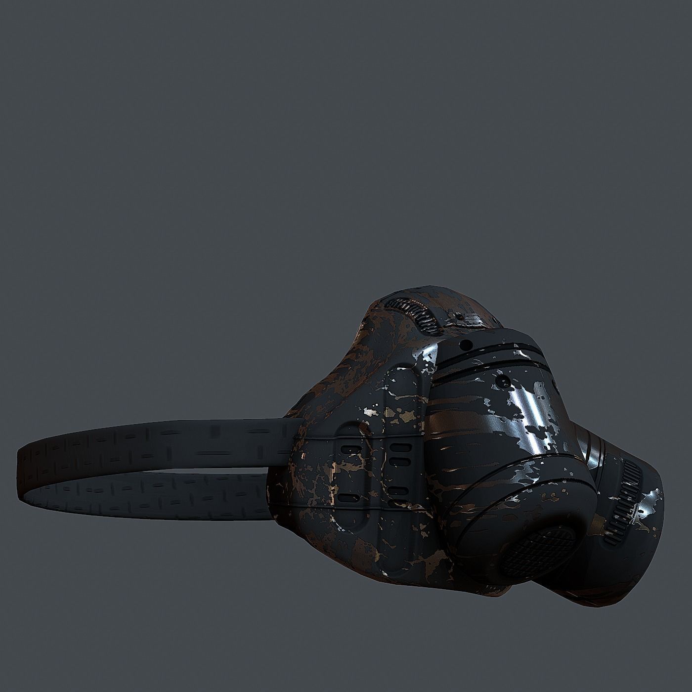 Gas mask helmet 3d model scifi Low-poly Low-poly 3D model Low-poly 3D model_3