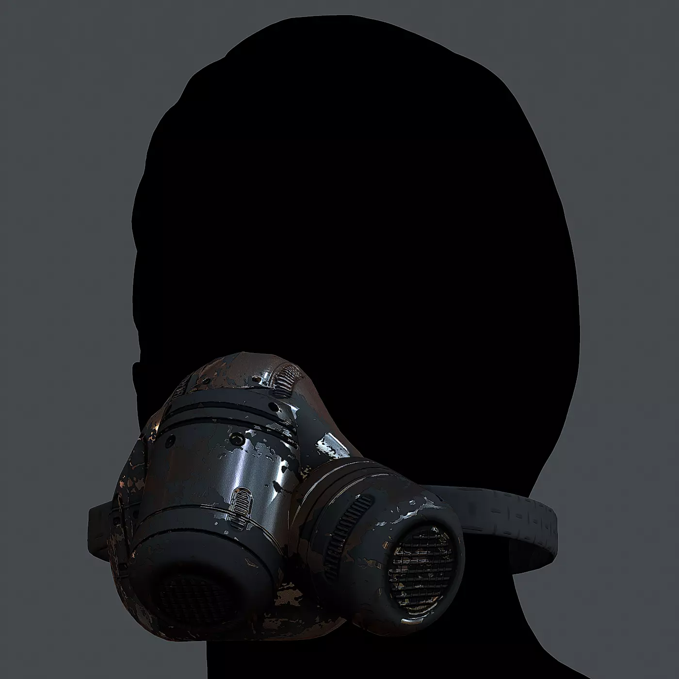 Gas mask helmet 3d model scifi Low-poly Low-poly 3D model Low-poly 3D model_0