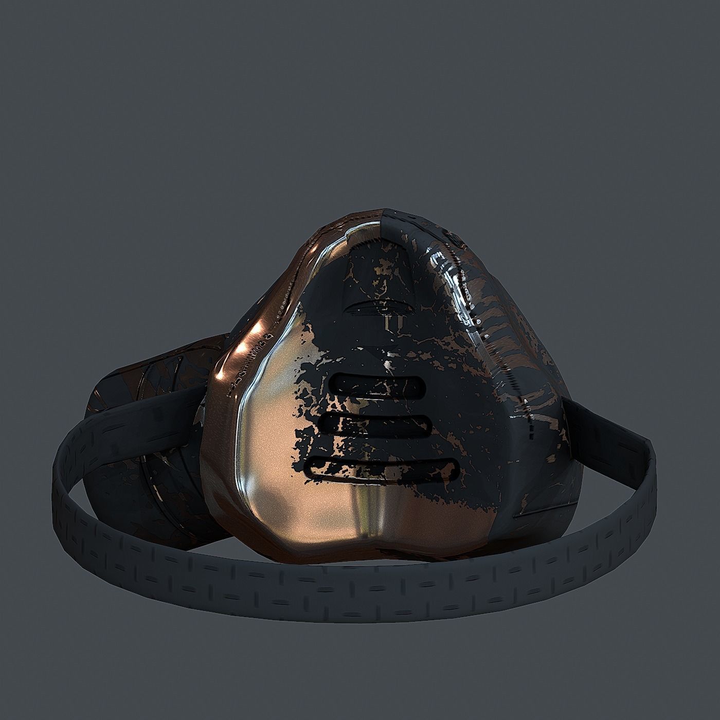 Gas mask helmet 3d model scifi Low-poly Low-poly 3D model Low-poly 3D model_4