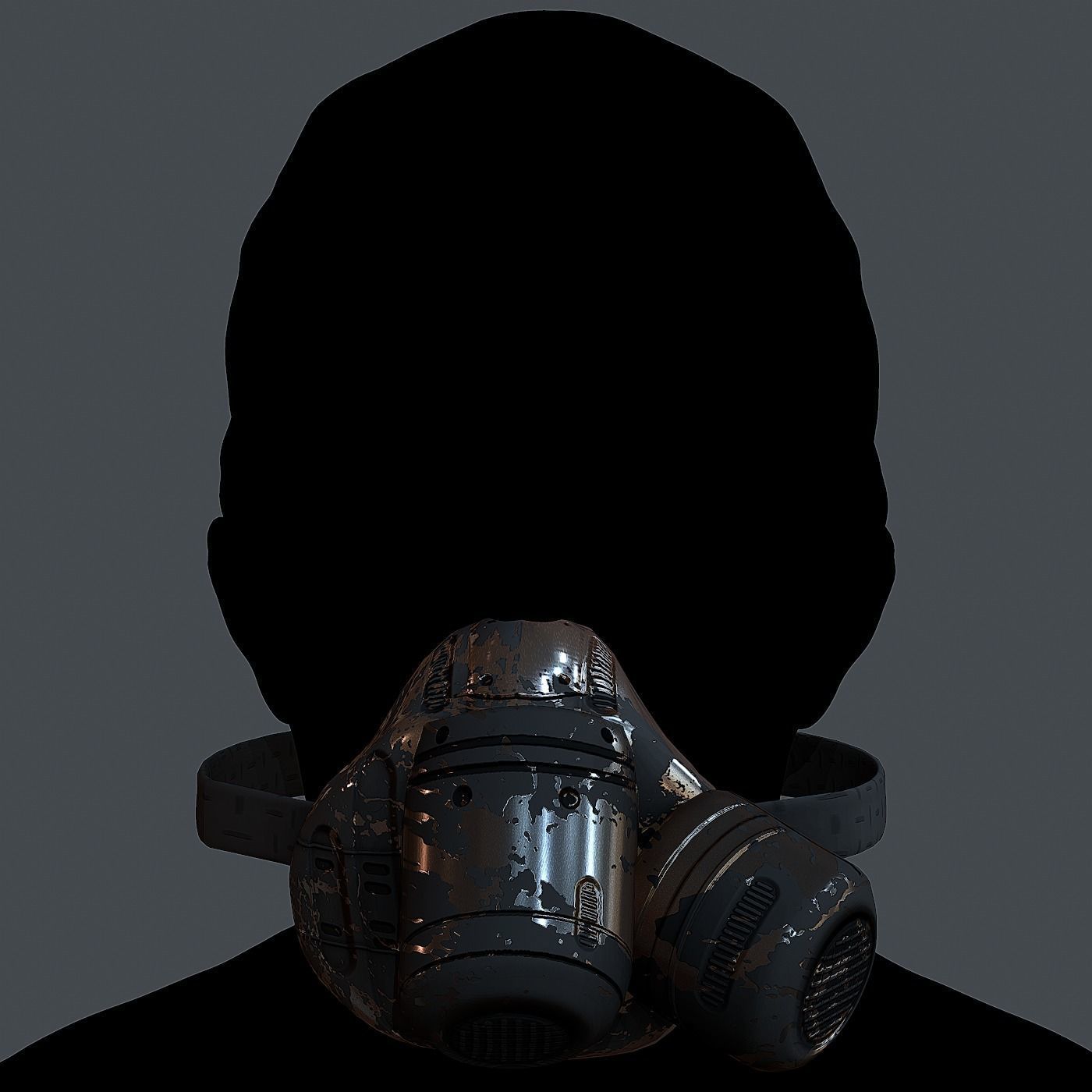 Gas mask helmet 3d model scifi Low-poly Low-poly 3D model Low-poly 3D model_2