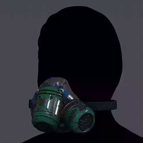 Gas mask helmet 3d model scifi Low-poly Low-poly 3D model