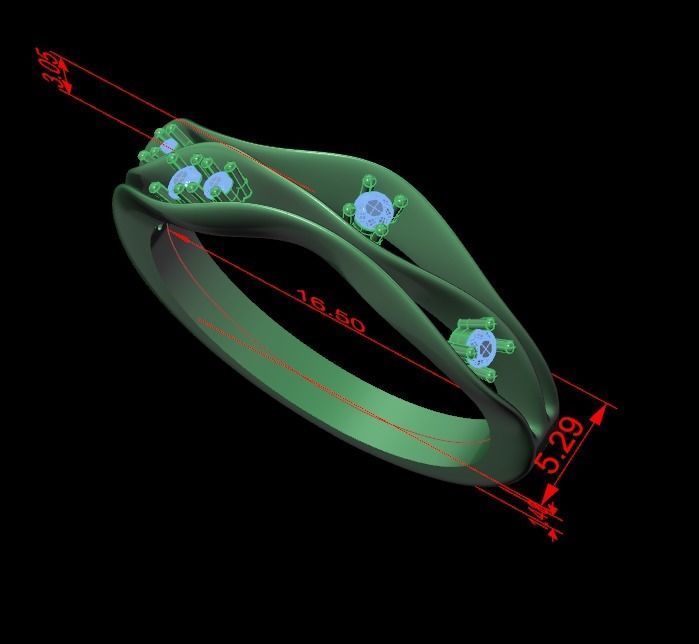 ring with stones 3D print model_28