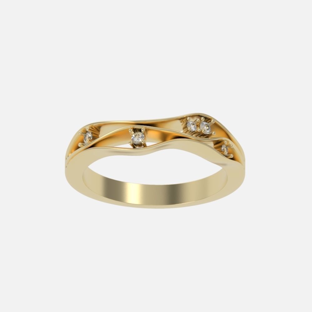 ring with stones 3D print model_3