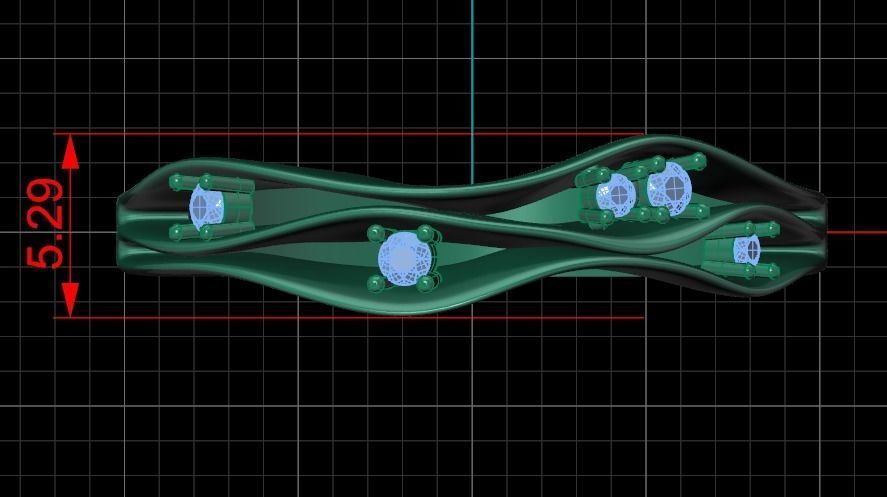 ring with stones 3D print model_6