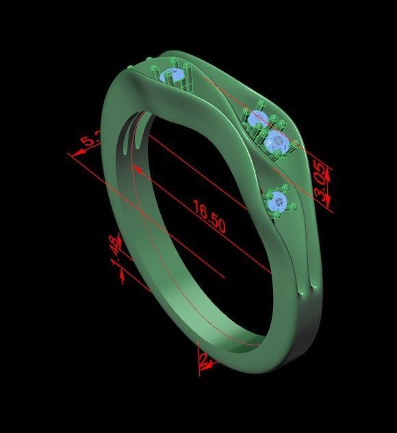 ring with stones 3D print model_25