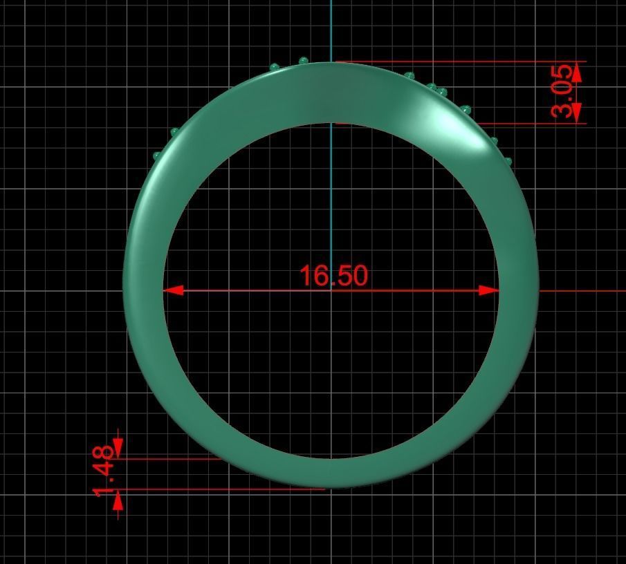 ring with stones 3D print model_23