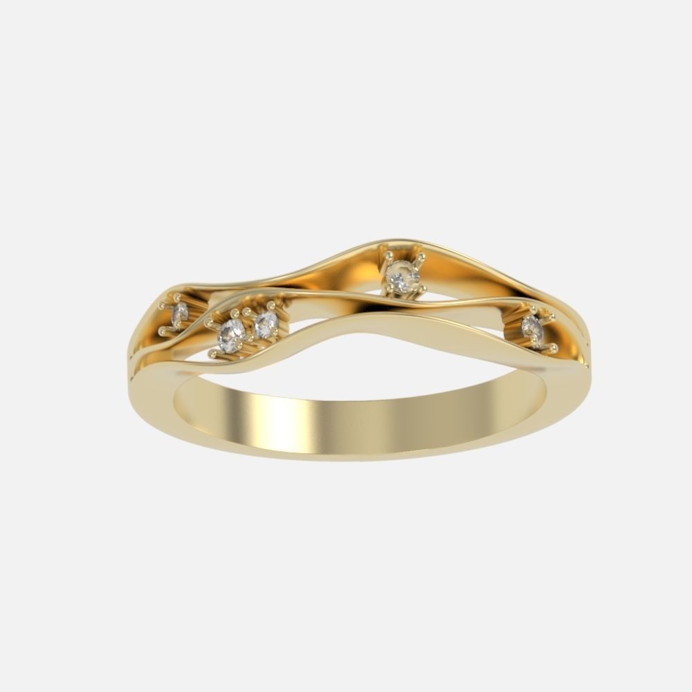 ring with stones 3D print model_2