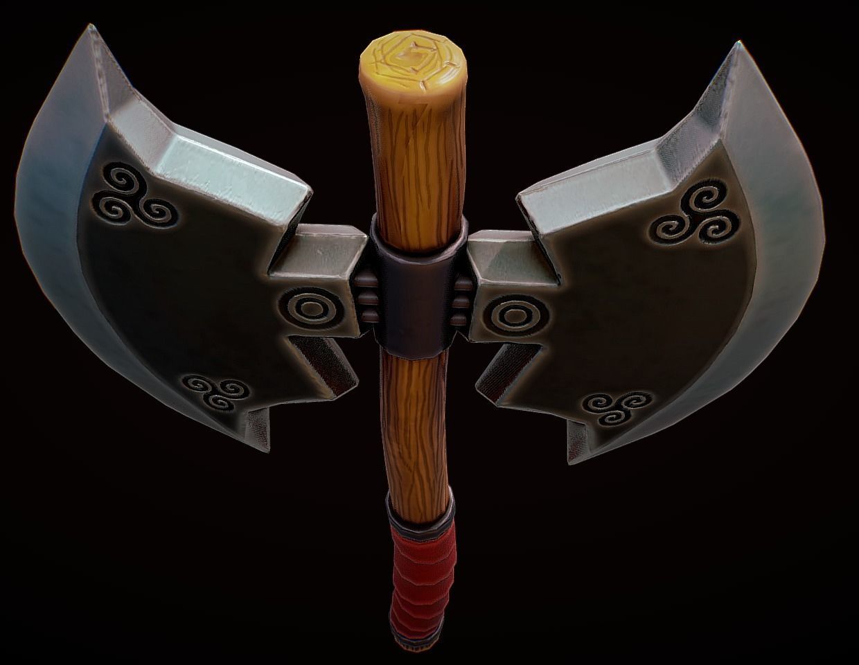 Low Poly Stylized axe Low-poly 3D model_3