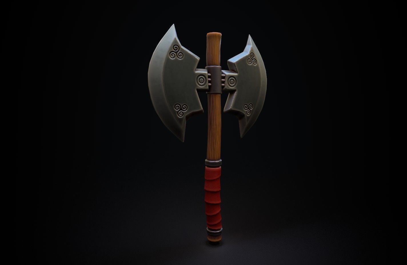 Low Poly Stylized axe Low-poly 3D model_5