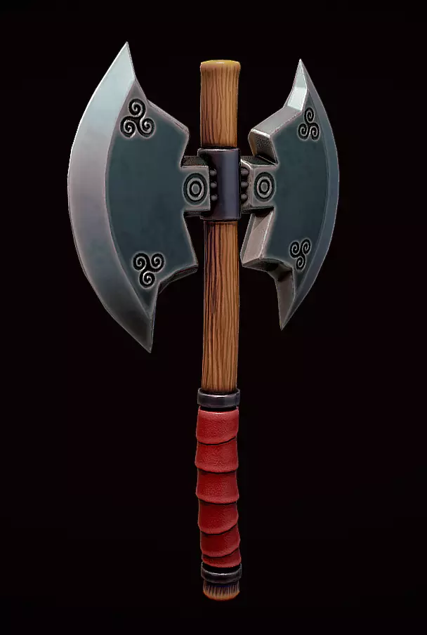 Low Poly Stylized axe Low-poly 3D model_0