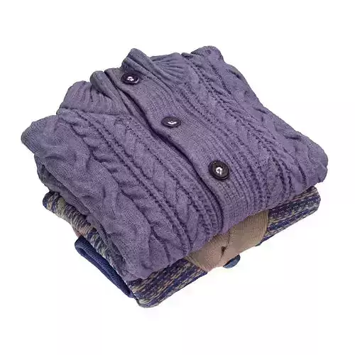 Stack Of Folded Mens Sweaters 018 3D model