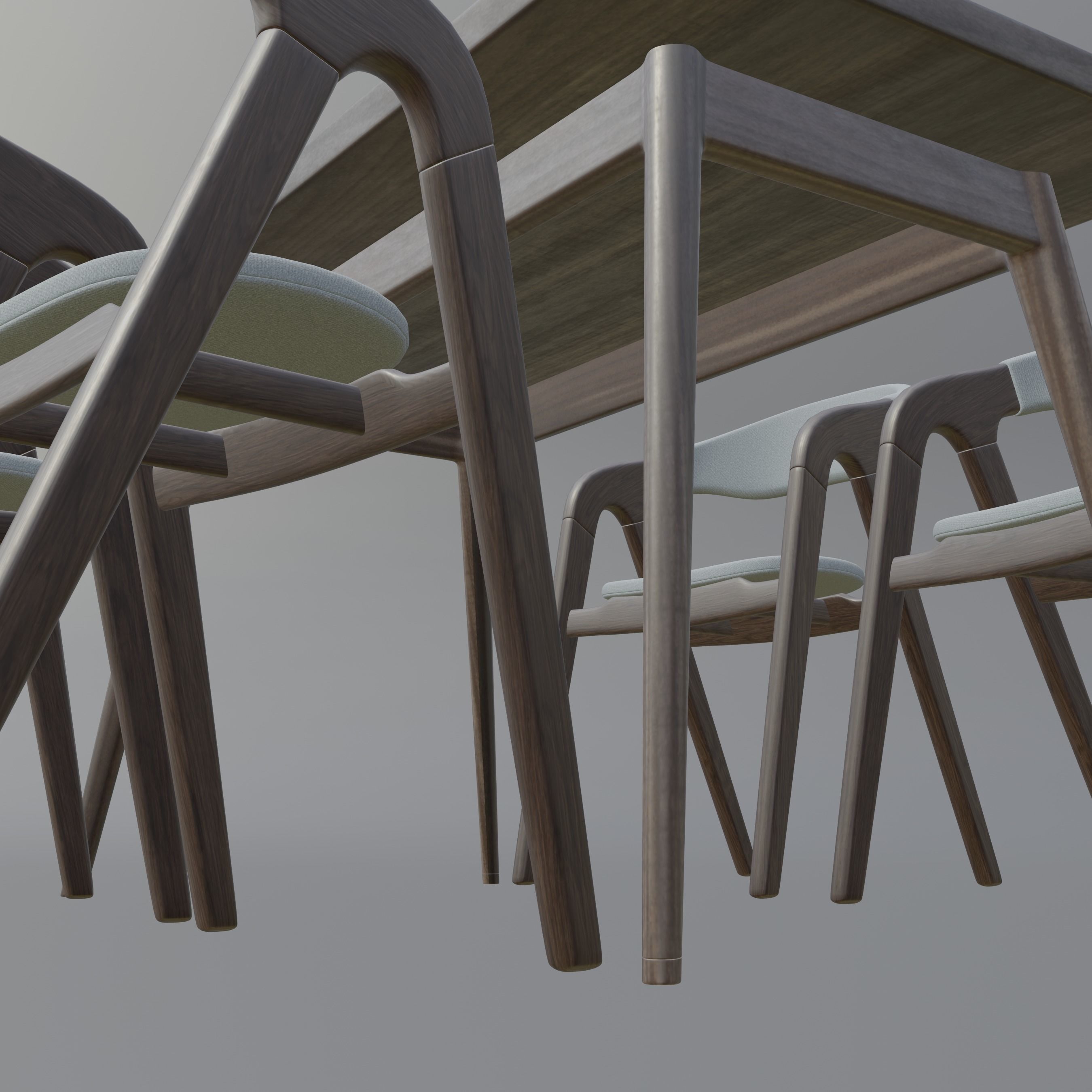 Modern Kitchen and Dining Set Low-poly 3D model_5