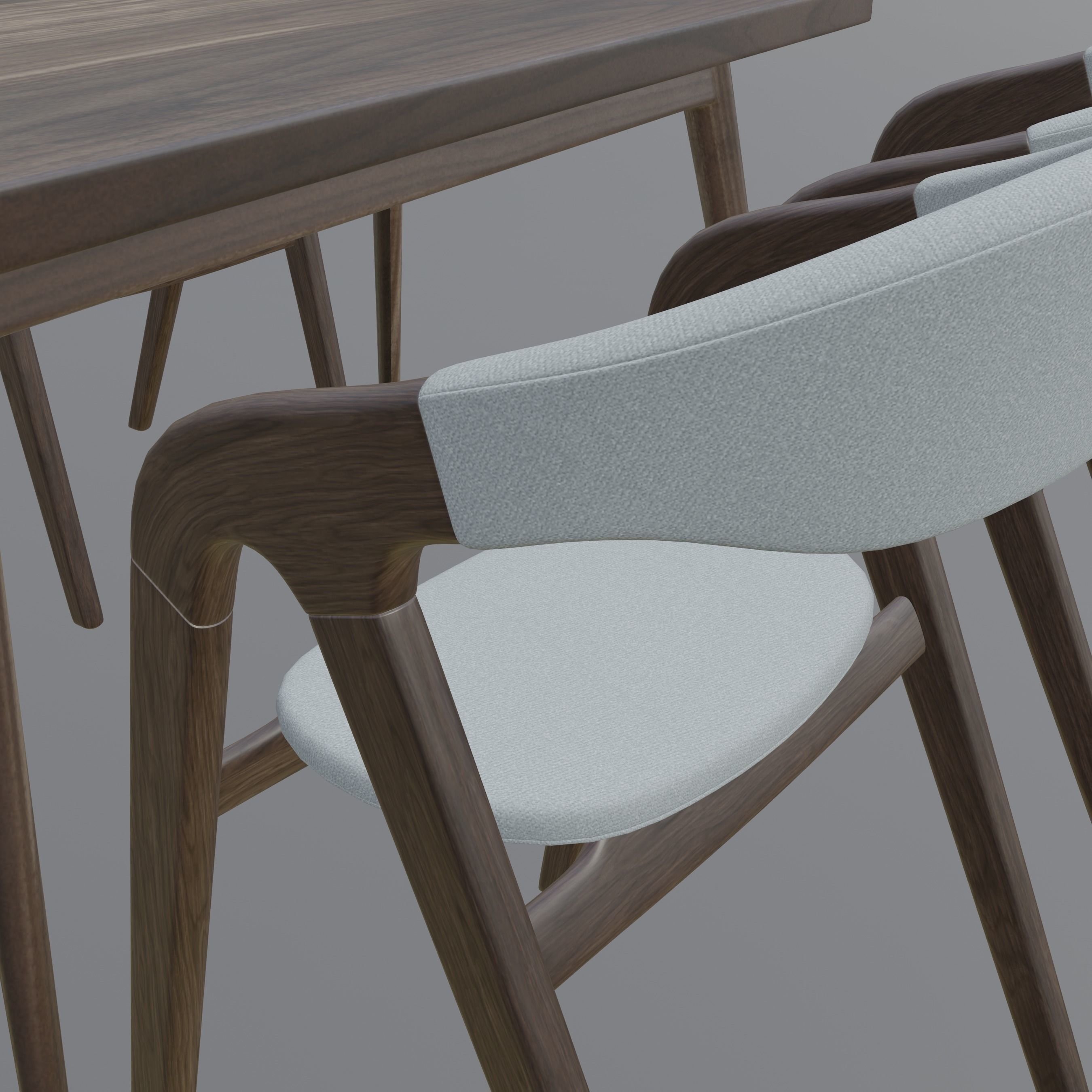 Modern Kitchen and Dining Set Low-poly 3D model_3