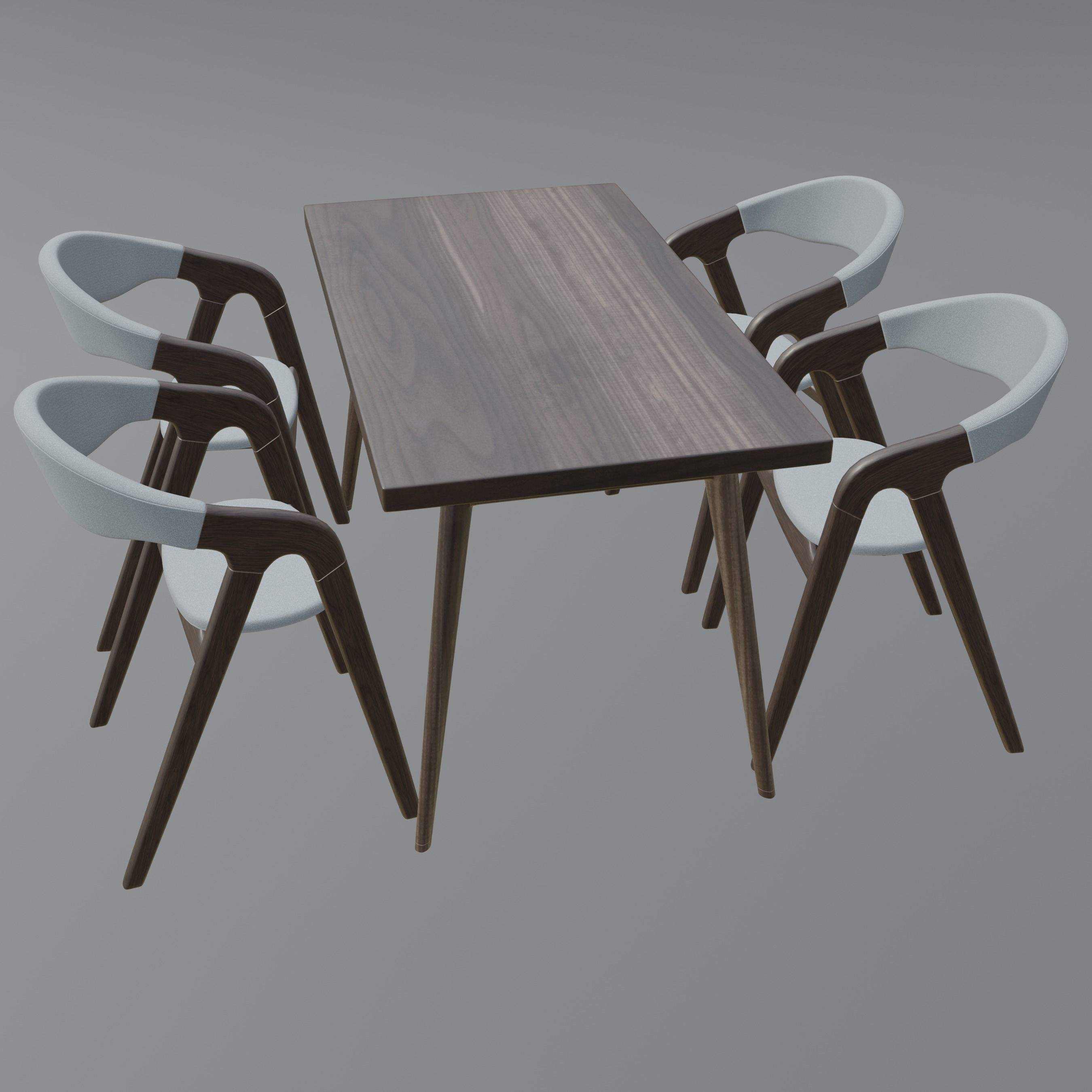 Modern Kitchen and Dining Set Low-poly 3D model_4