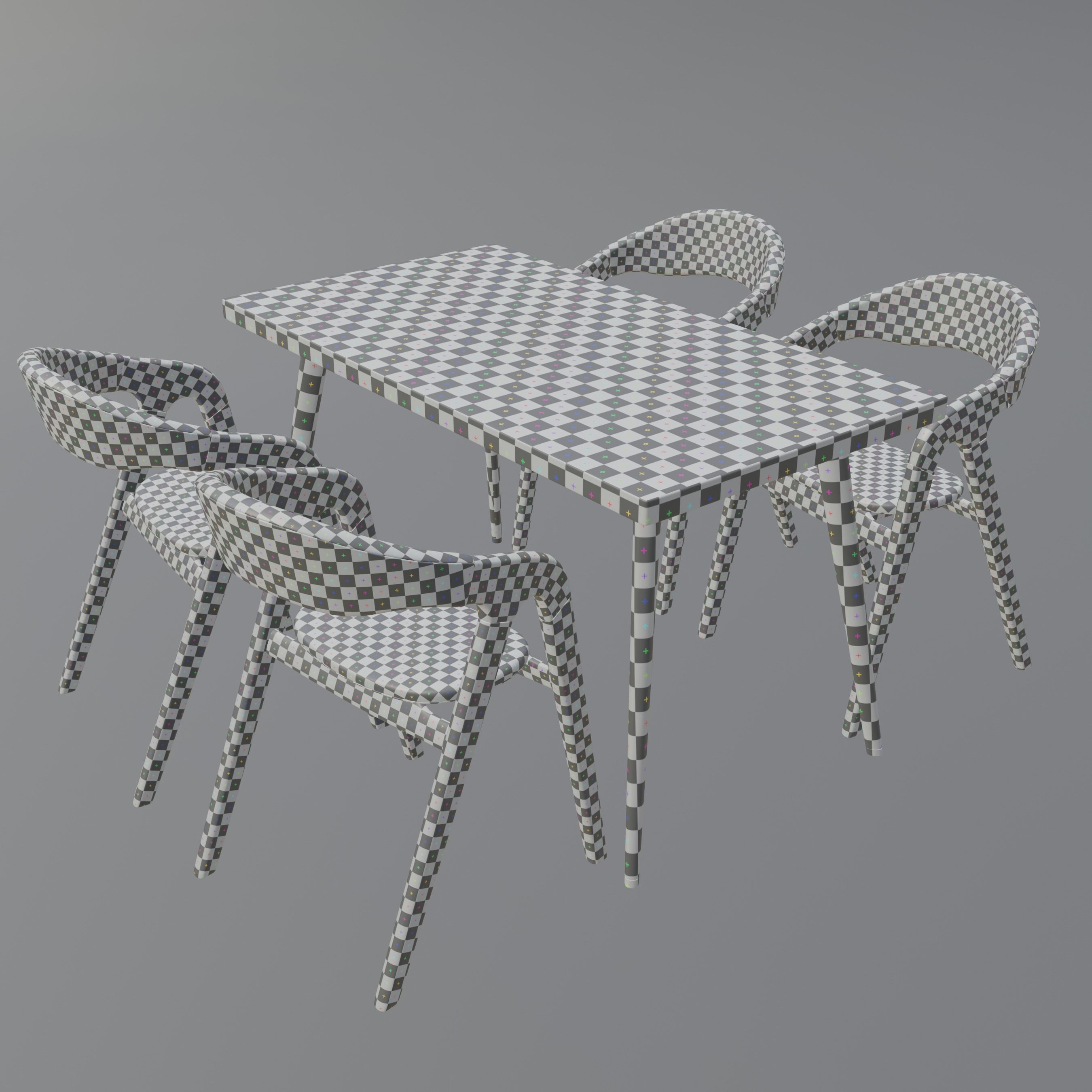 Modern Kitchen and Dining Set Low-poly 3D model_8