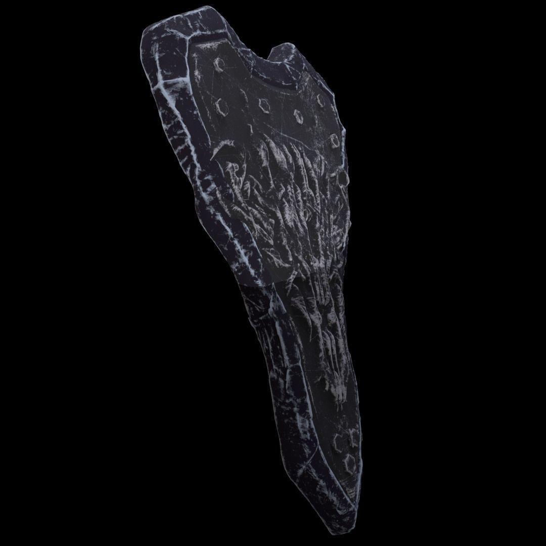 high quality fantasy shield Low-poly 3D model_2