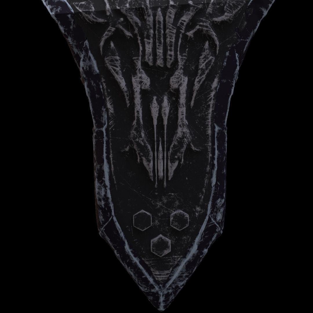 high quality fantasy shield Low-poly 3D model_8