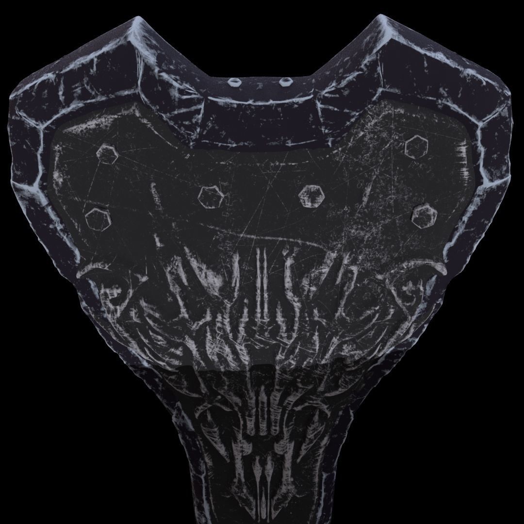 high quality fantasy shield Low-poly 3D model_6