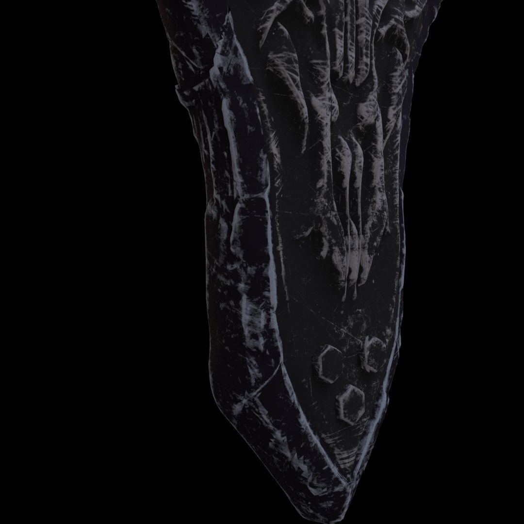 high quality fantasy shield Low-poly 3D model_5