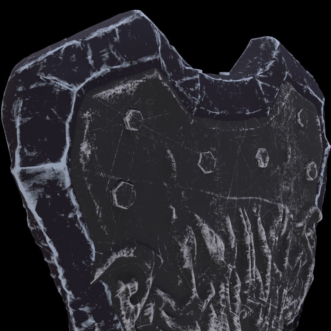 high quality fantasy shield Low-poly 3D model_3