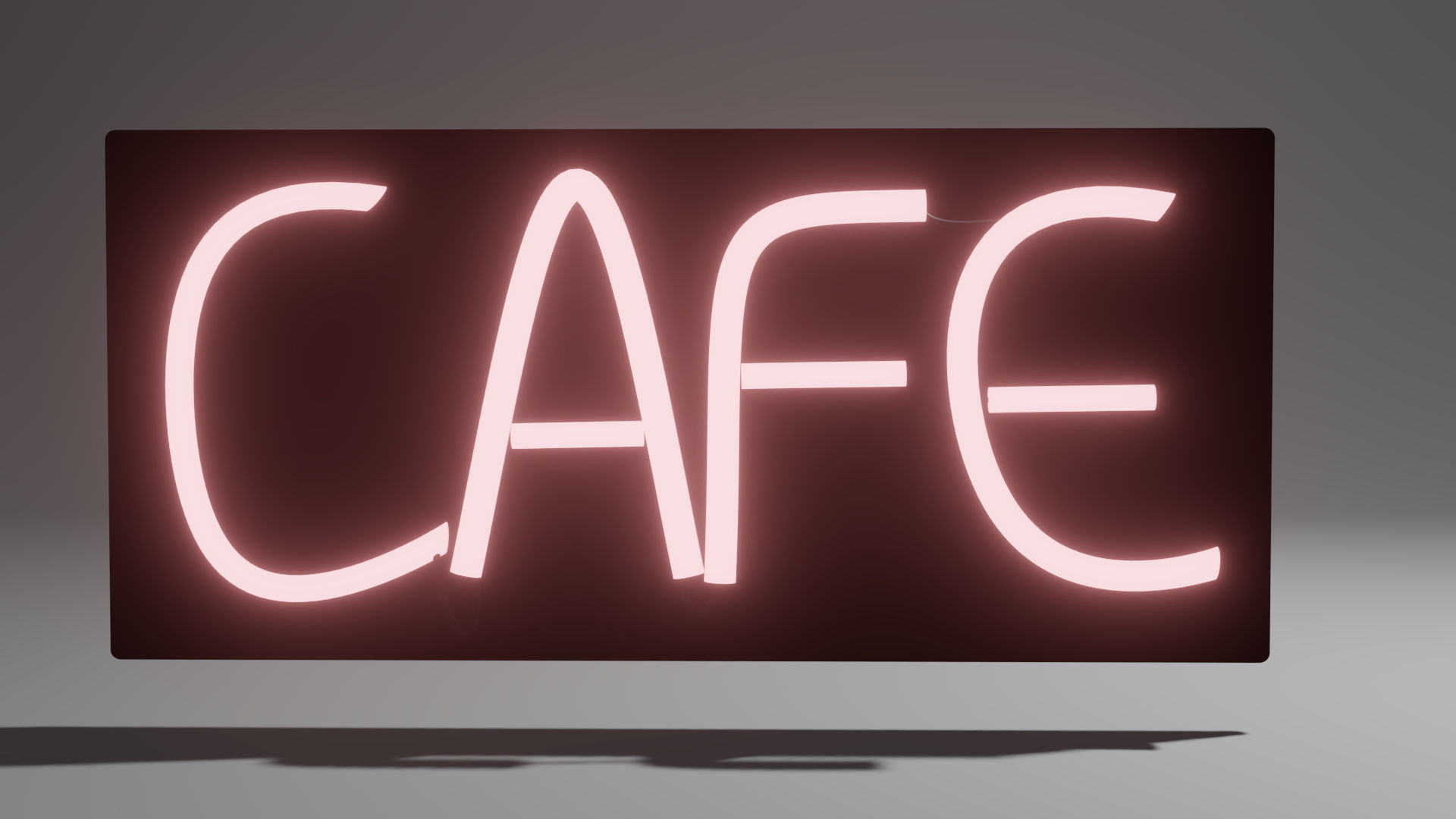 Cafe Neon Sign Low-poly 3D model_2