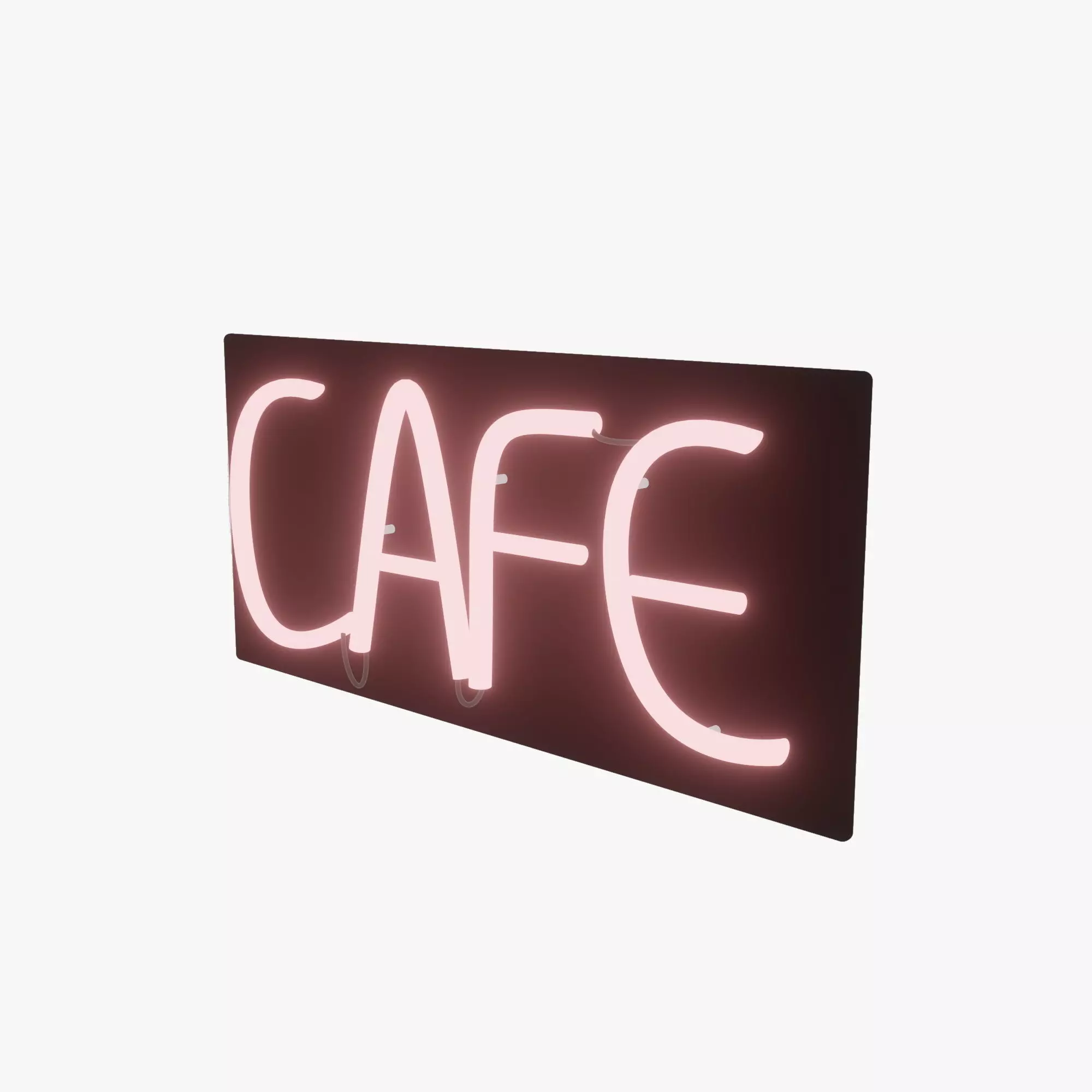 Cafe Neon Sign Low-poly 3D model_0