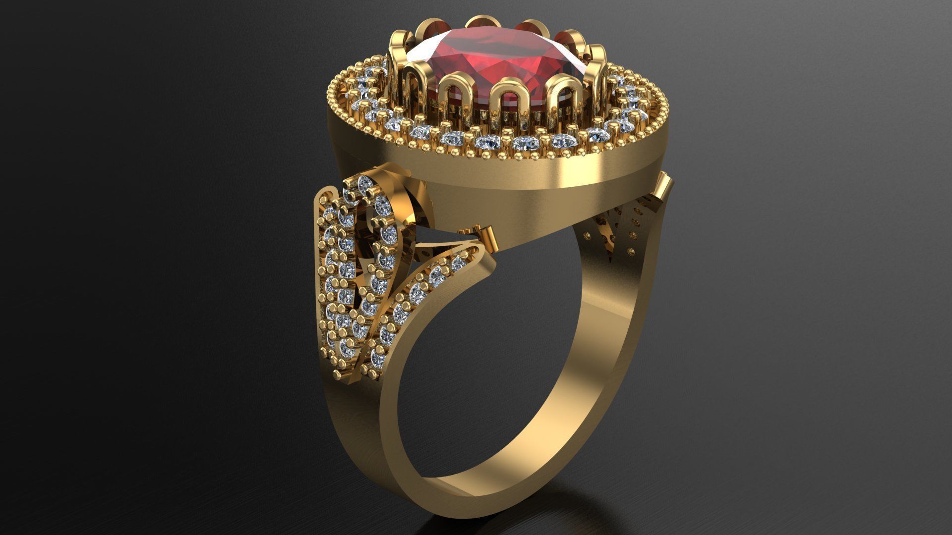 women ring 3D print model_2