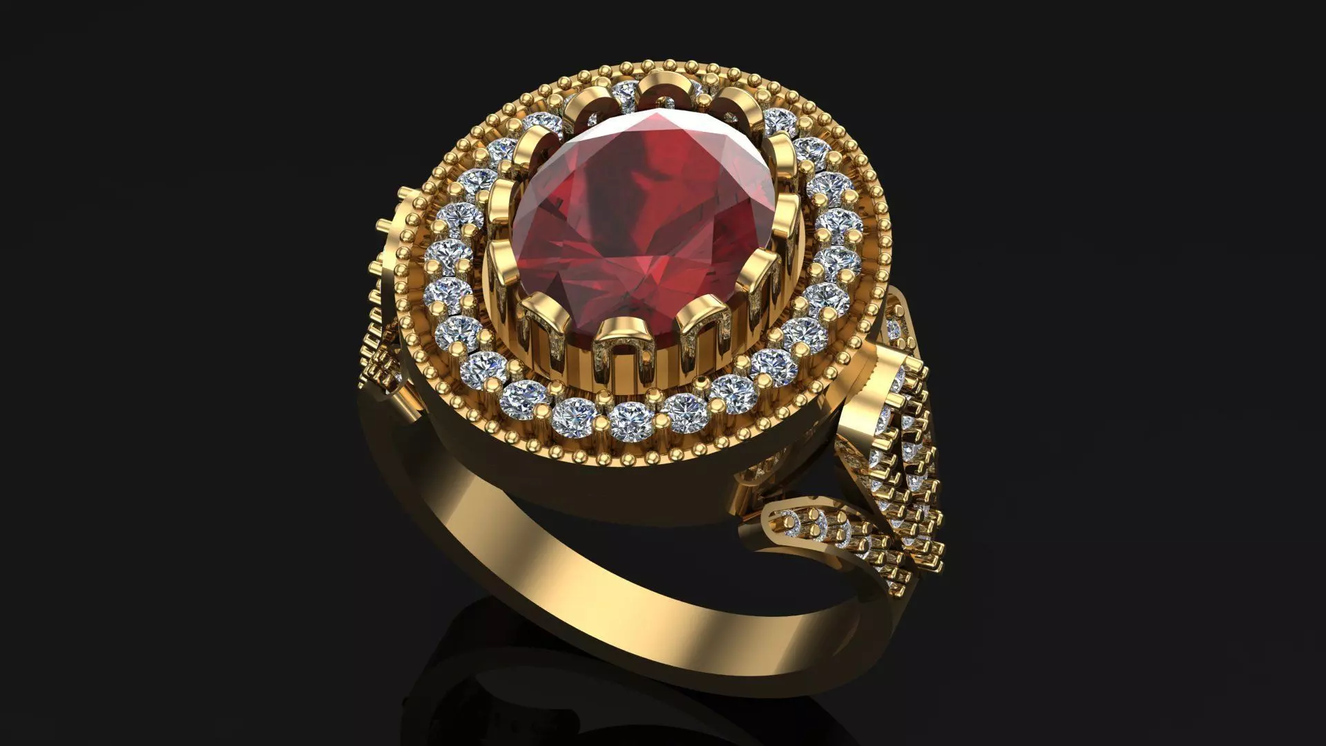 women ring 3D print model_0