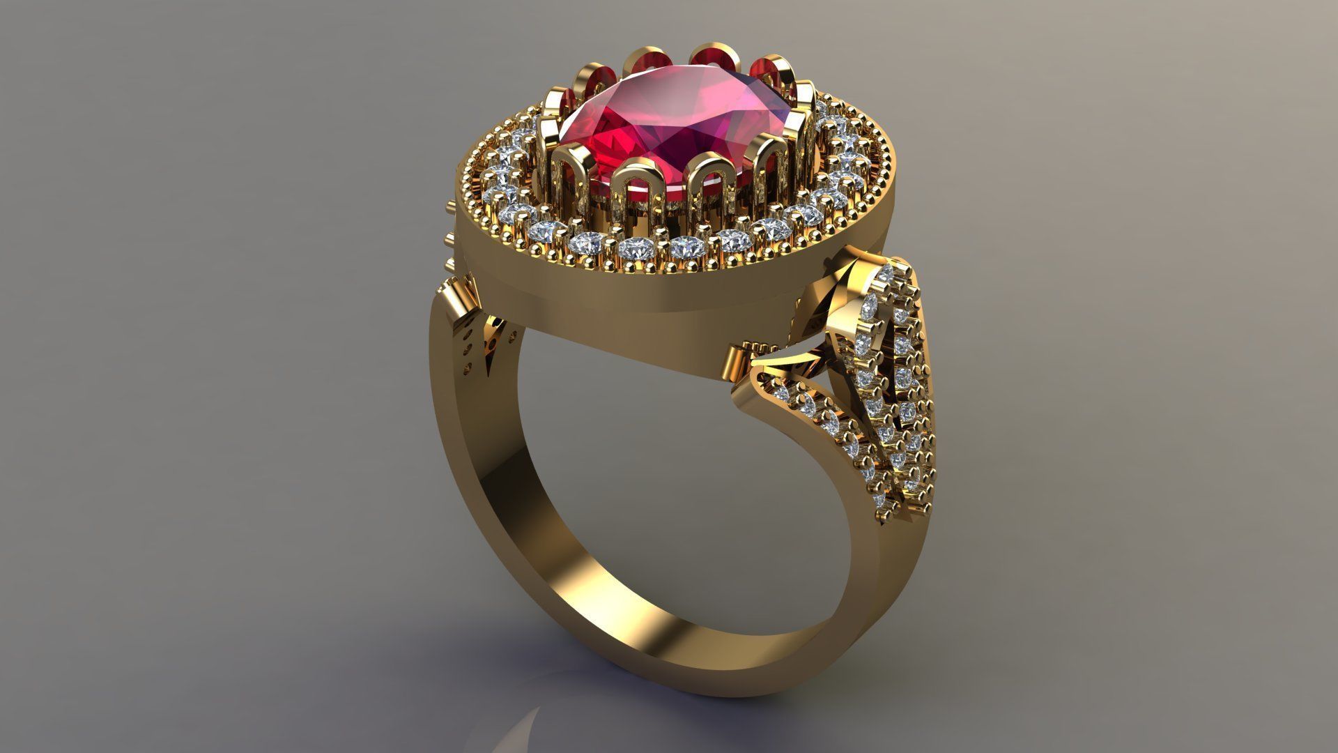 women ring 3D print model_1