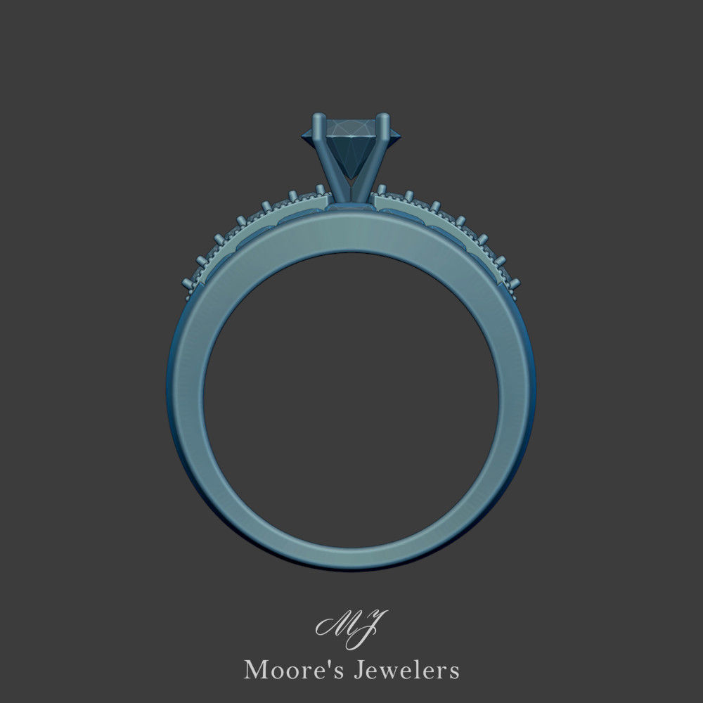 Tapered Engagement Ring 3d Model 3D print model_4