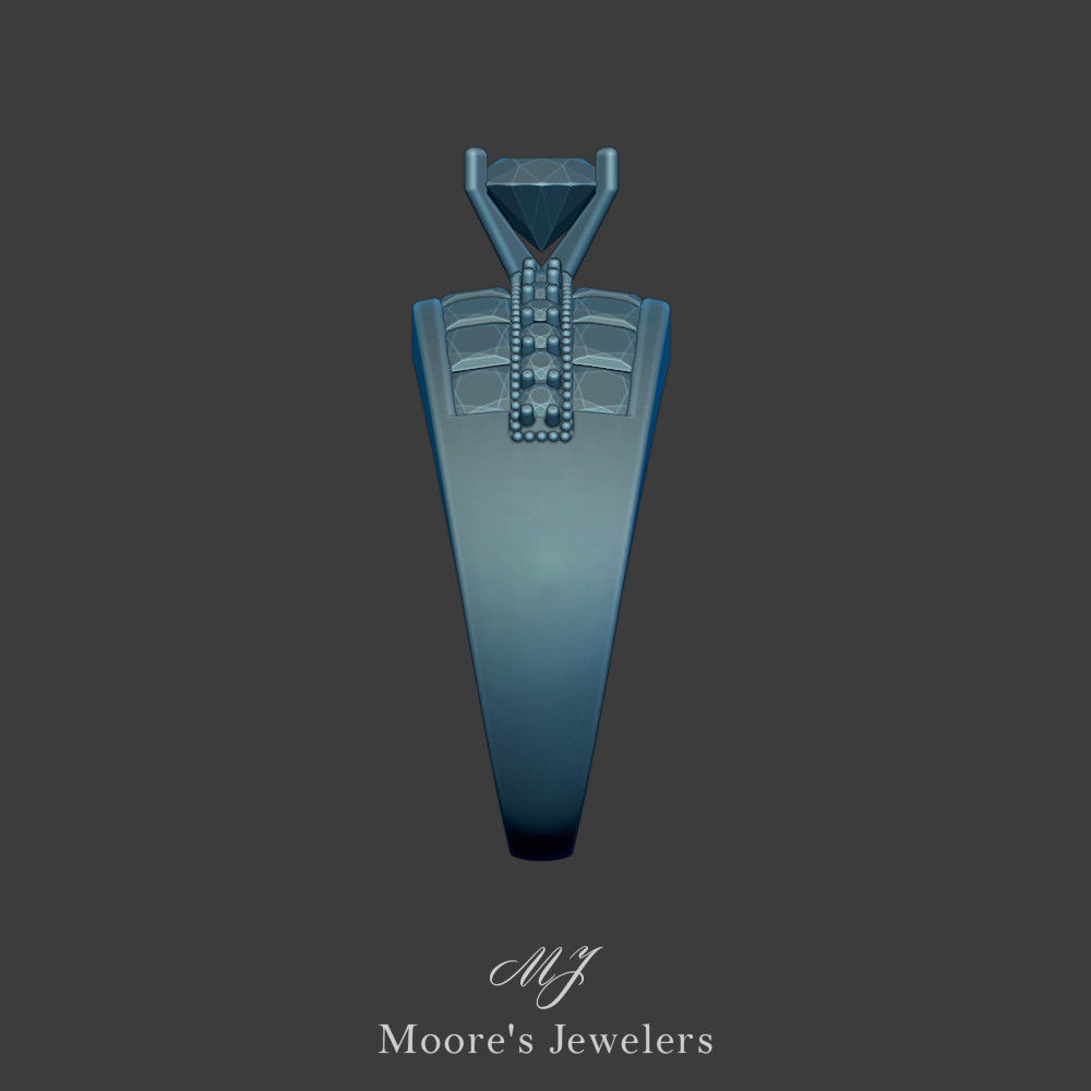 Tapered Engagement Ring 3d Model 3D print model_6