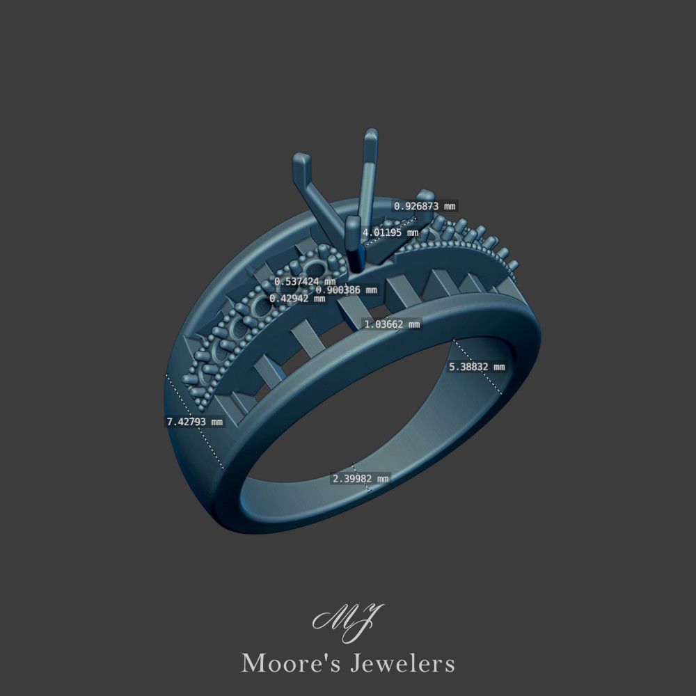 Tapered Engagement Ring 3d Model 3D print model_5