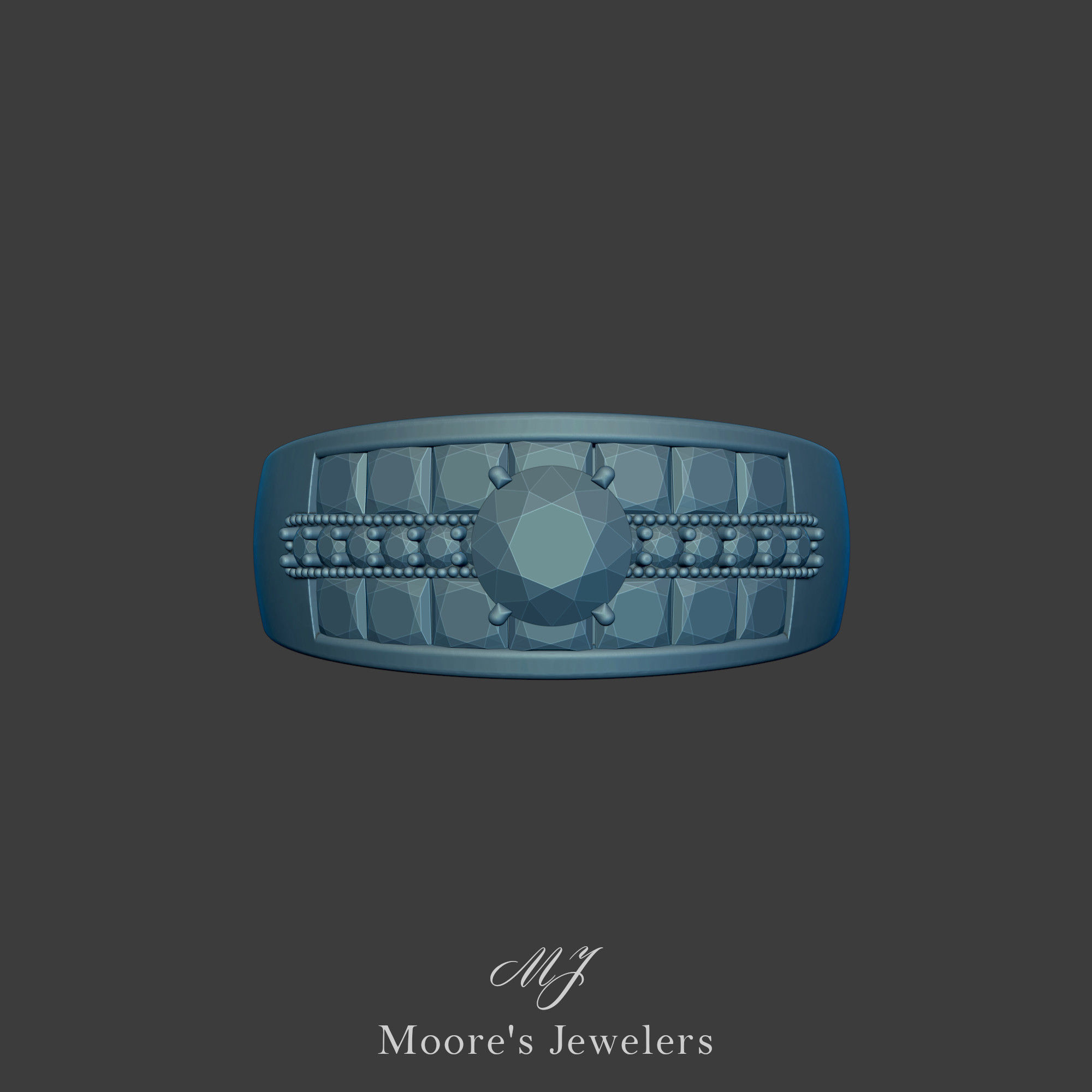 Tapered Engagement Ring 3d Model 3D print model_2