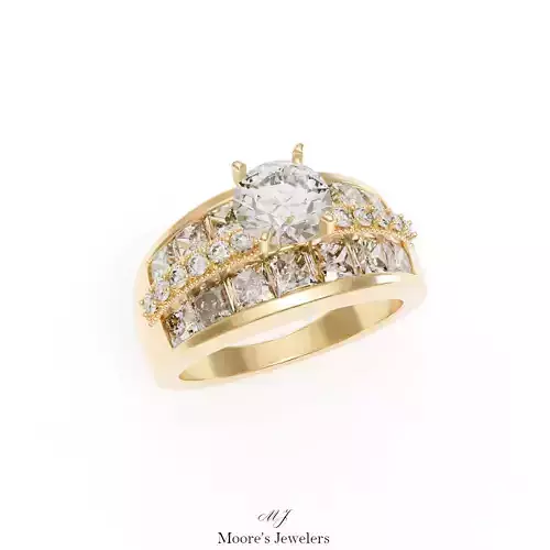 Tapered Engagement Ring 3d Model