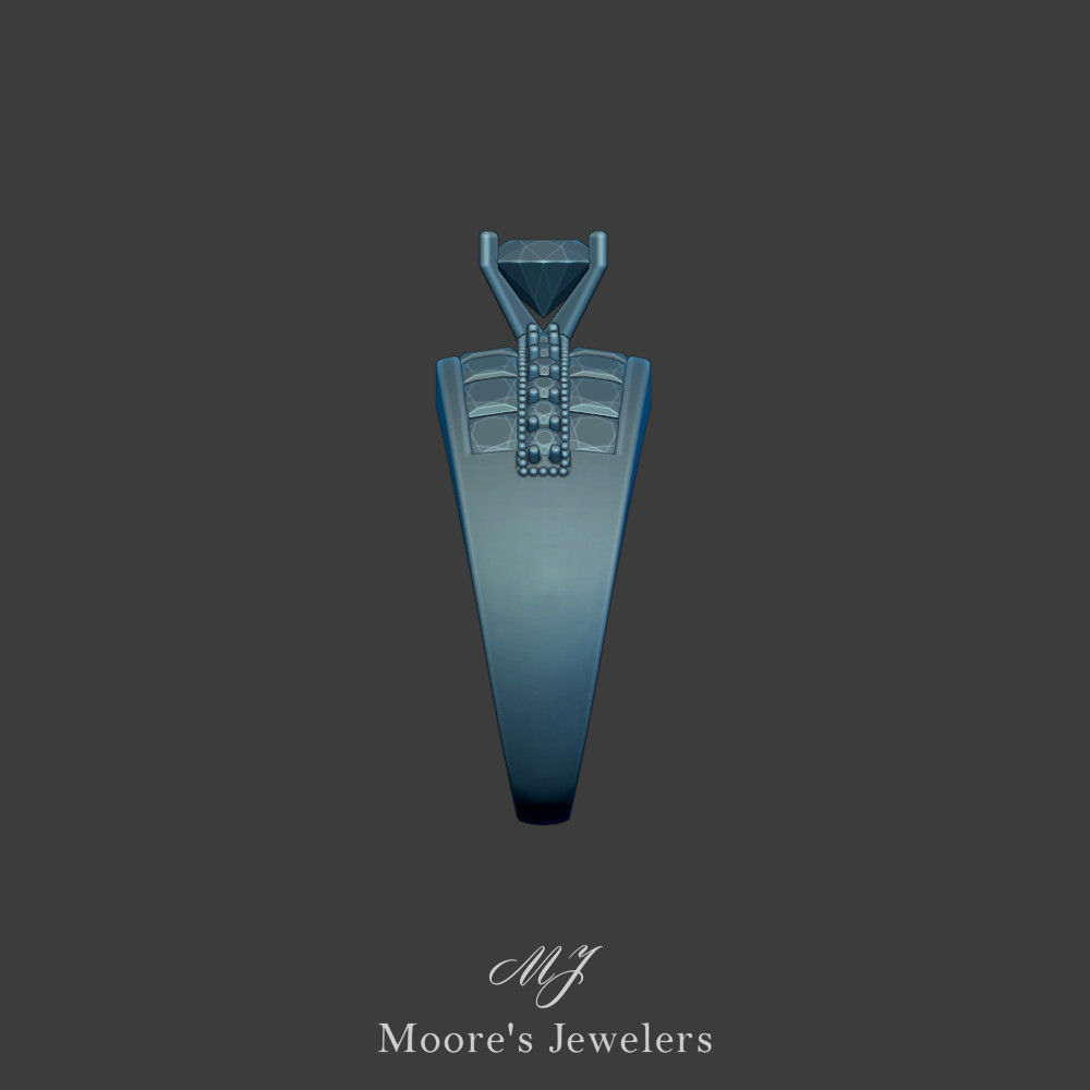 Tapered Engagement Ring 3d Model 3D print model_3